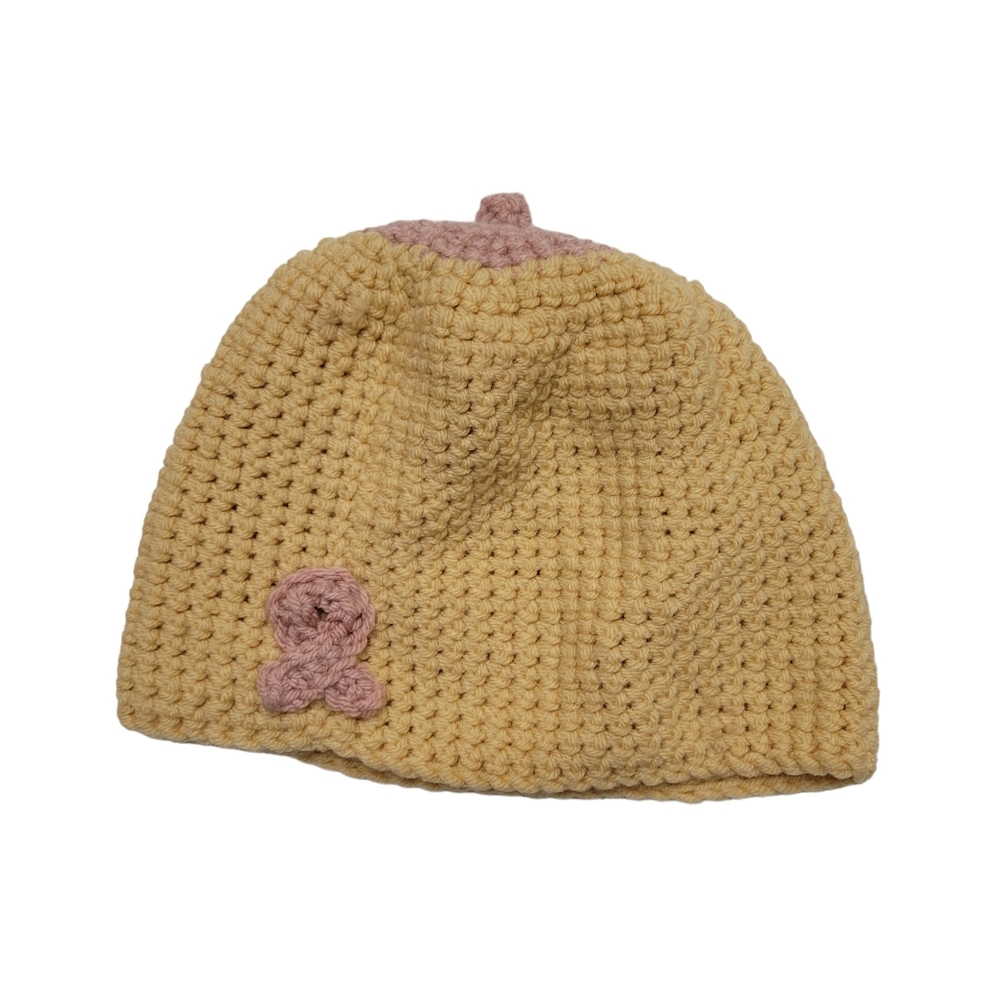 Breast Cancer Awareness women's beanie homemade thick knit pink ribbon